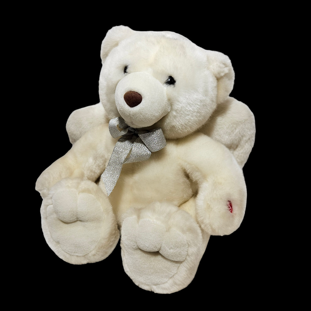 Angel Bear Plush Says Bedtime Prayer B&B Toymaker OffWhite/Soft Animal Wings 15"